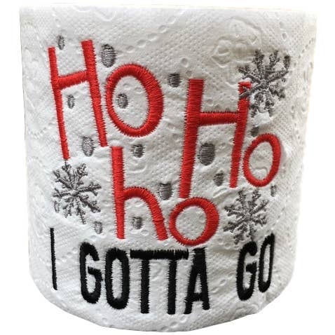 Ho Ho Ho | Carta igienica ricamata | Regalo bavaglio per la vendita all'ingrosso da parte di Designs by Robyn