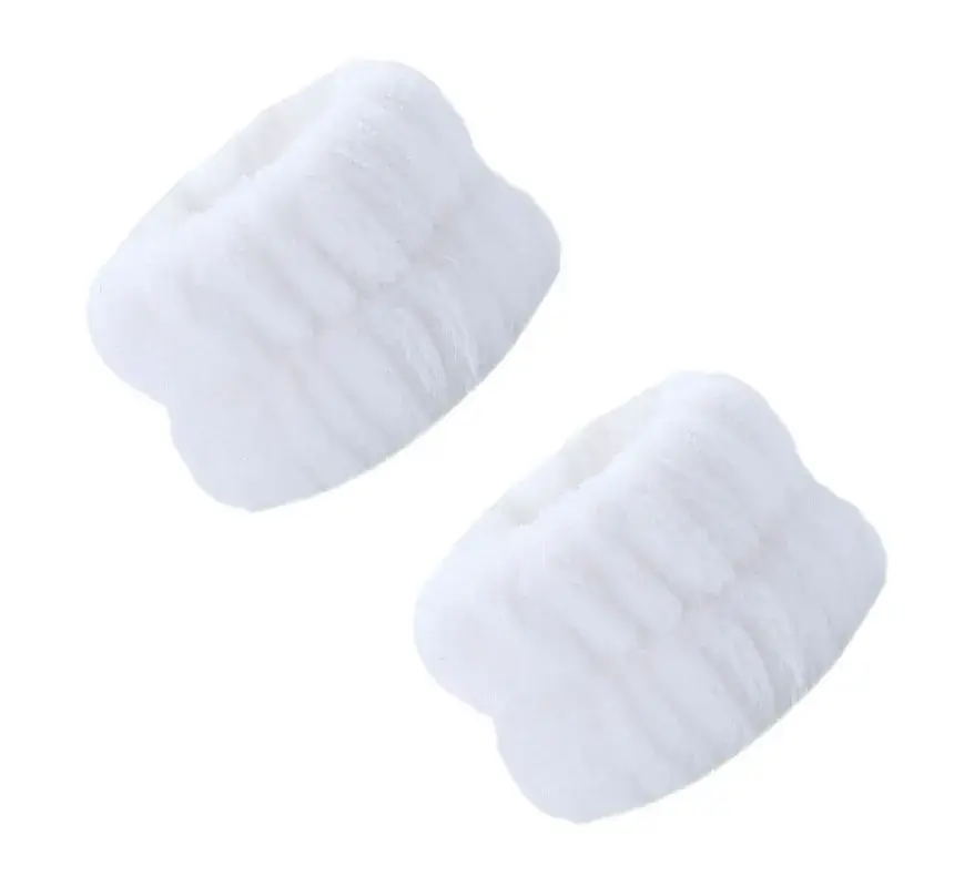 Magnifique Hearts - Vente Bandeau pour le spa - Bracelets poignet en peluche douce lavables pour routine de soins de la peau3