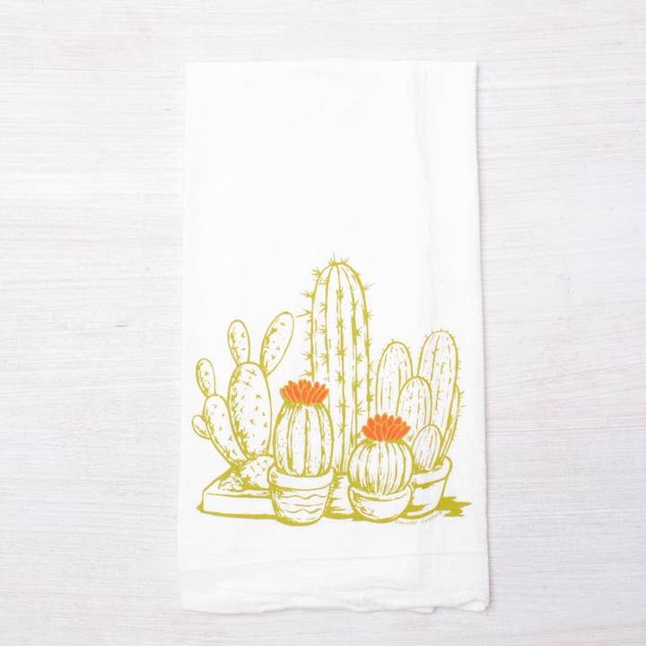 Cactus Tea Towel | Made in USA | Hanging Loop for wholesale by Counter Couture