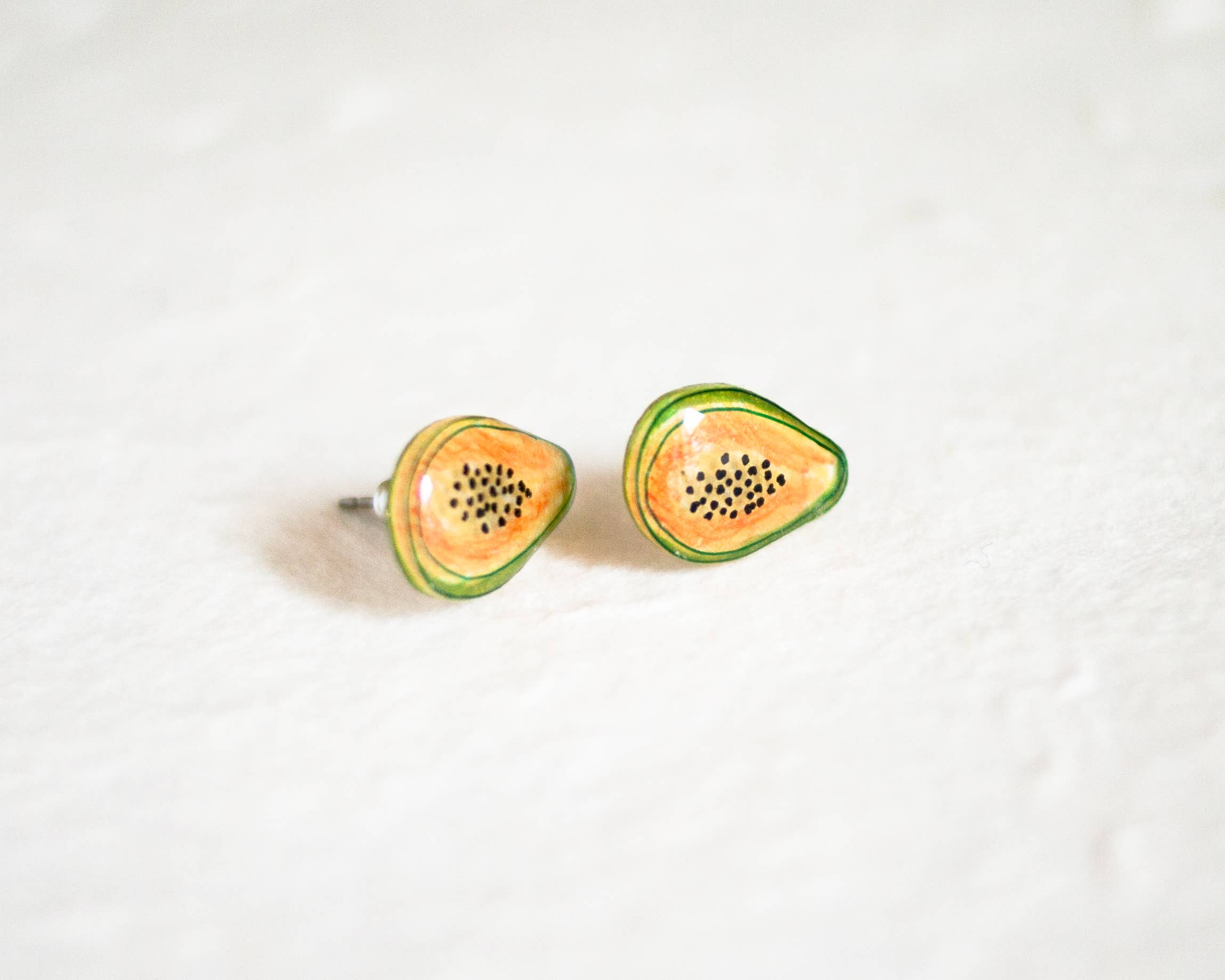 Poptone Co. - Vente Clous d'oreille - Boucles d'oreilles à tige papaye fruits tropicaux2