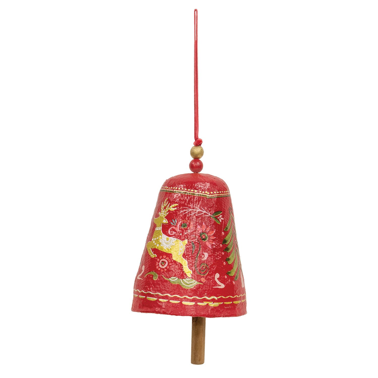Col House Designs - Wholesale Christmas Decoration - Yuletide Greetings Papier Mache Bell Hanger - 2 Asstd.2