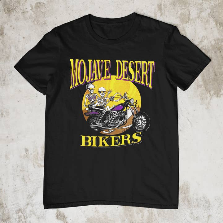 Mojave Desert Biker T-Shirt Vintage Design for wholesale by Sunset Desert Gear