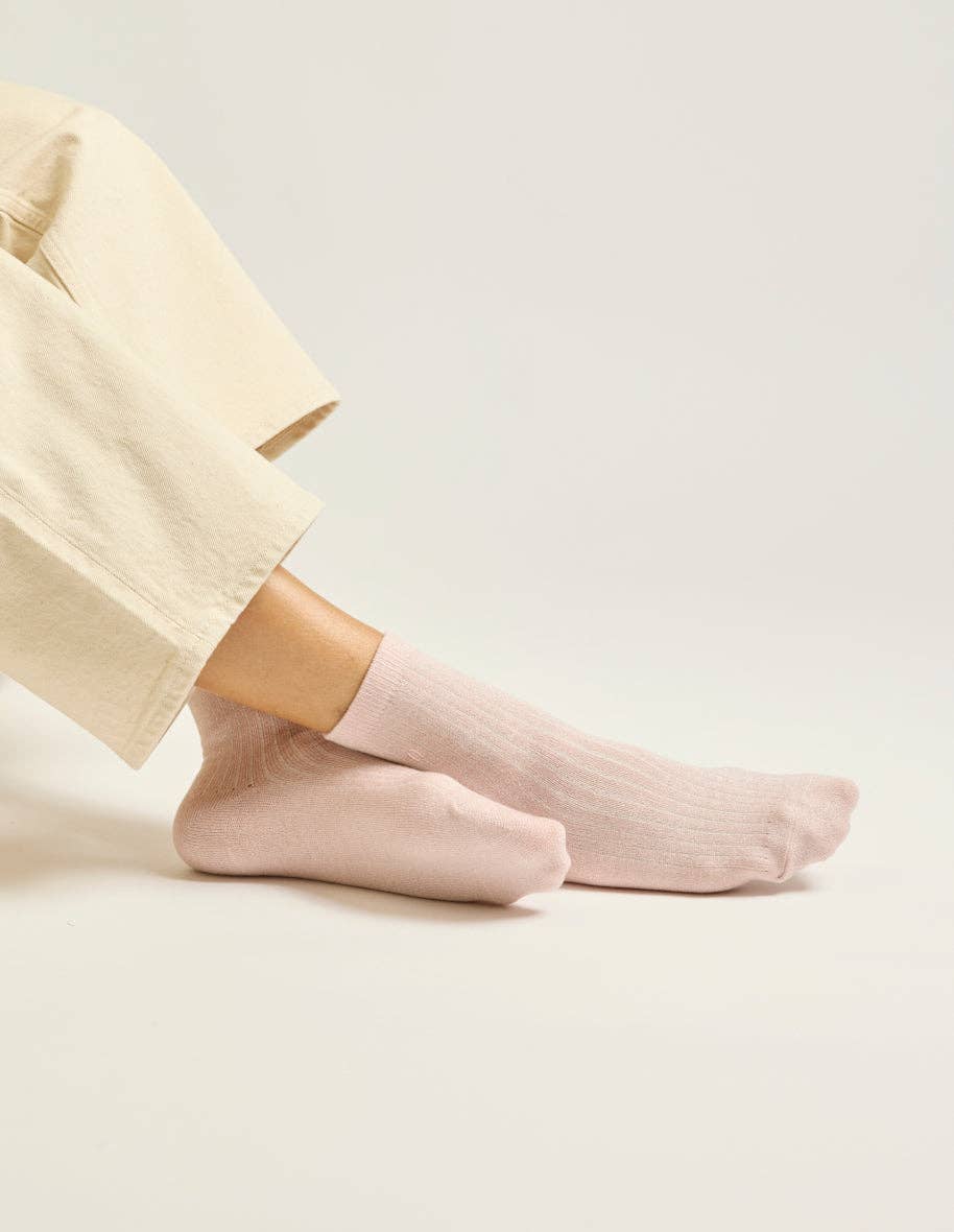 ODAJE – wholesale Strumpor - Dam – Set med 7 par ribbstickade strumpor med glitter3