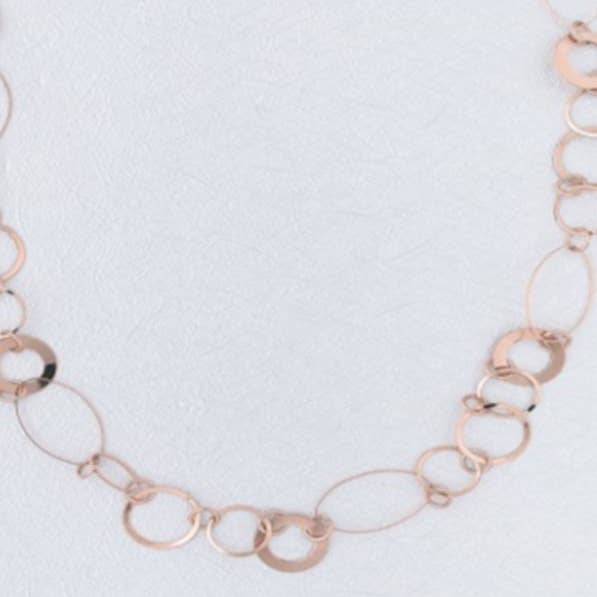 Adjustable rose gold circles necklace for wholesale by S&A Fashions