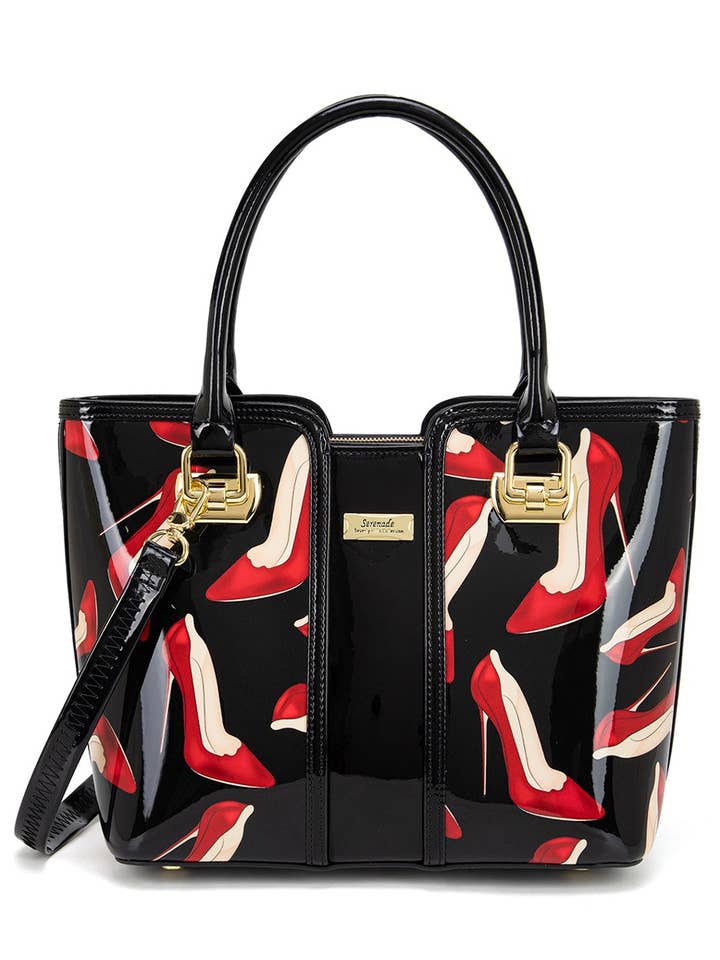 STILETTO MED GRIP HANDLE LEATHER BAG- SF19-0292 for wholesale by Serenade Beverly Hills Collection