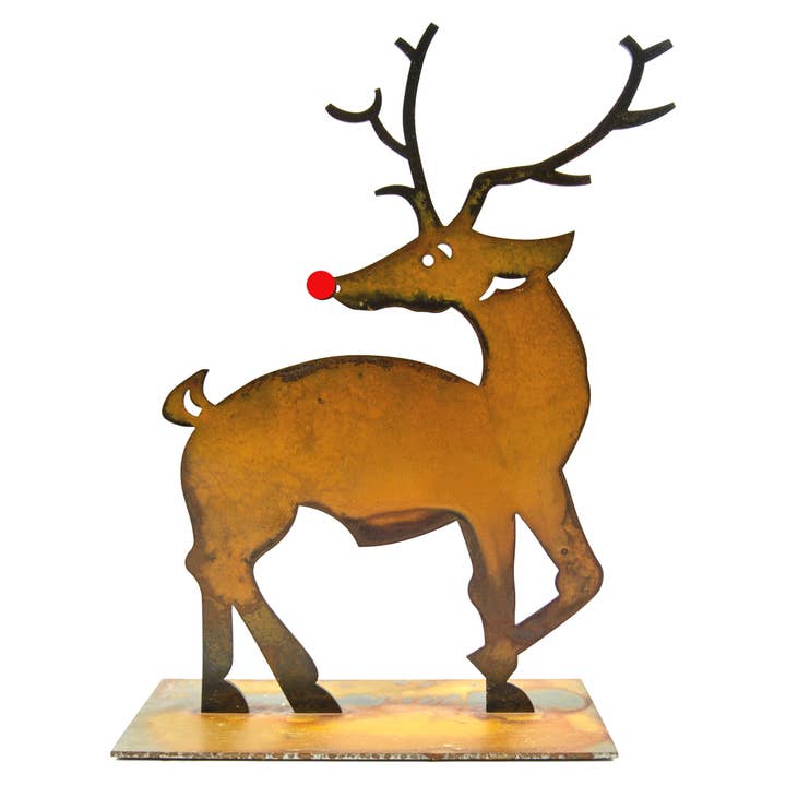 Prairie Dance - Vente Décoration de Noël - Renne danseur - petites statues de rennes en métal rouillé1