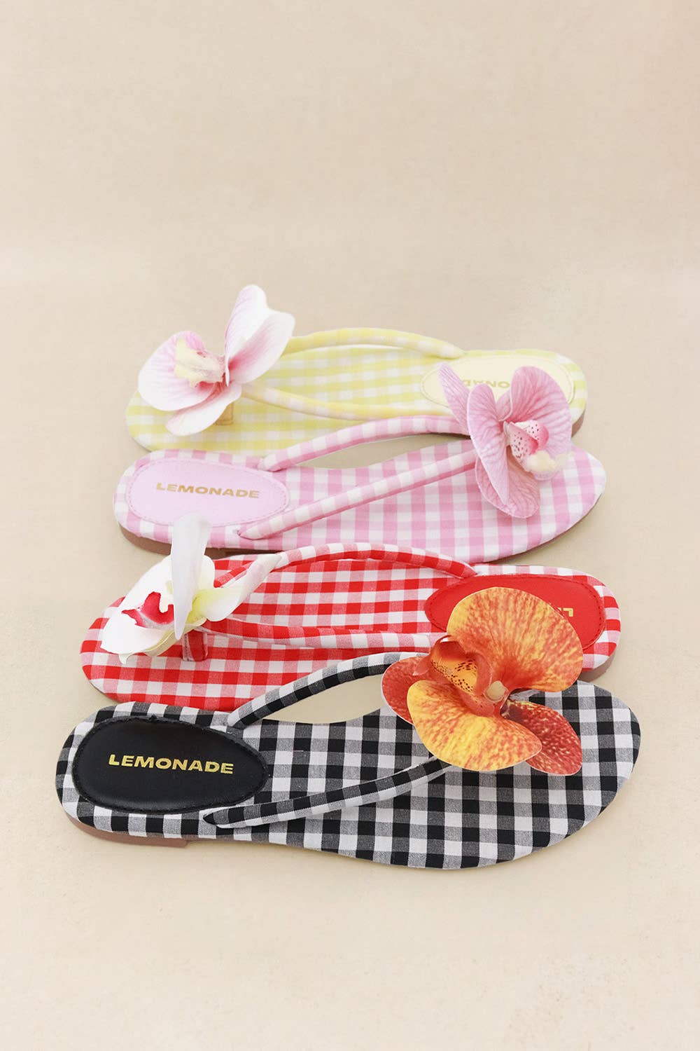 Lemonade Shoes - Wholesale Sandals - Women's - ASHBIE - SPRING '26 Gingham Flower Thong Sandal8
