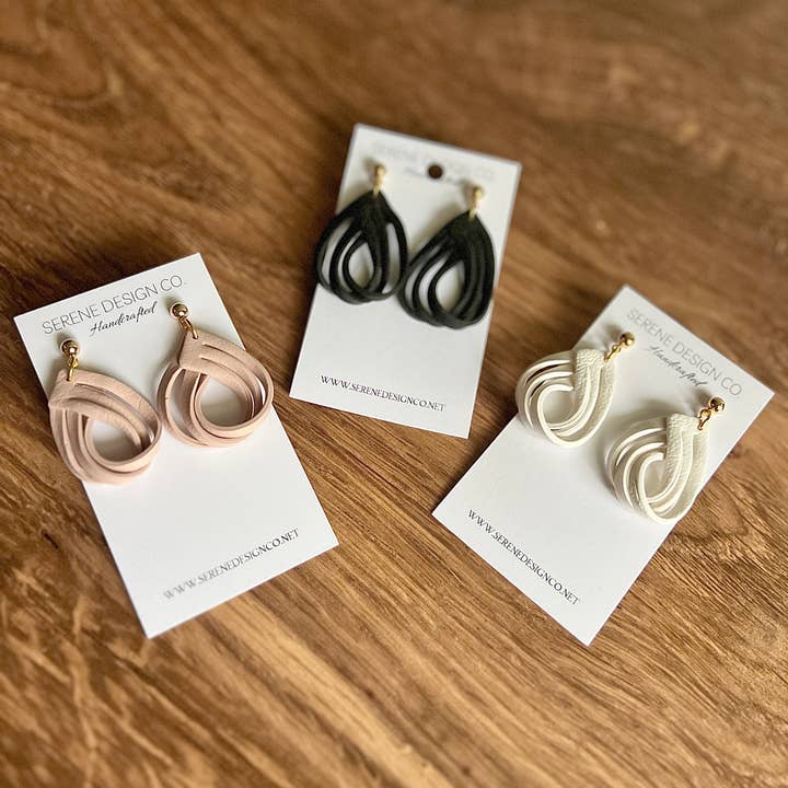 Serene Design Co. - Wholesale Dangle Earrings - Leather Dupe Loop Earrings11