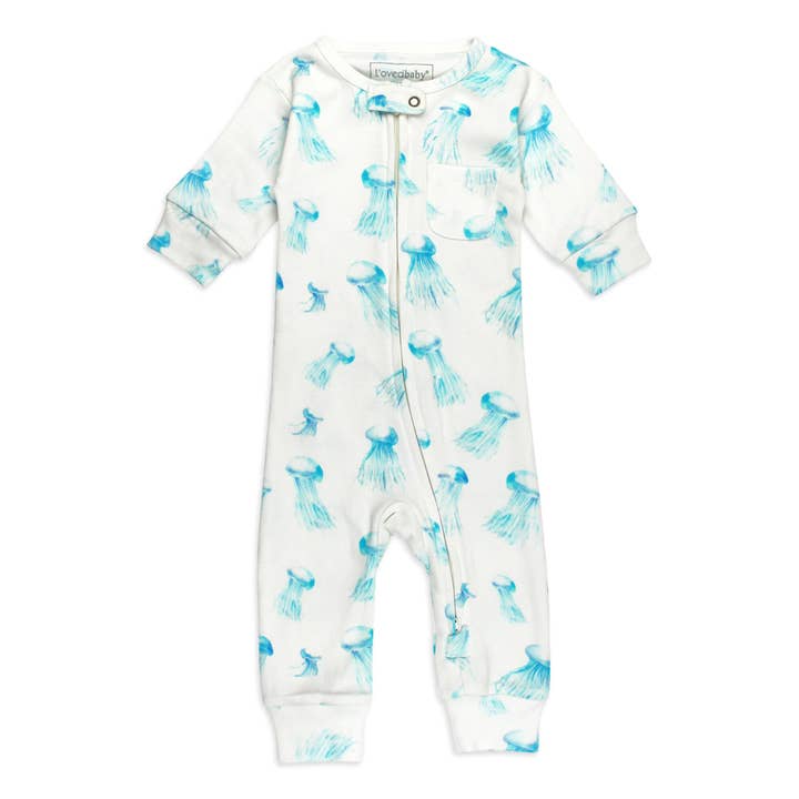 Jellyfish | Organic Zipper Romper for wholesale by L'ovedbaby