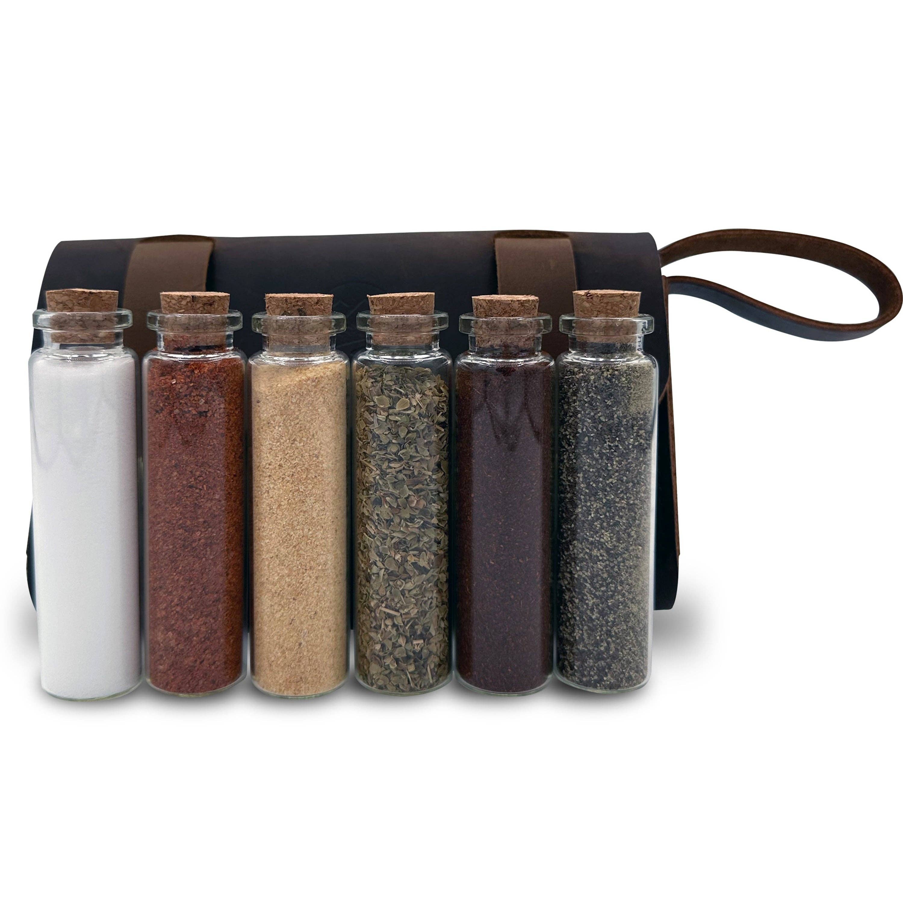 BattlBox - Wholesale Spice Rack - Spice Holder Travel Spice Pouch Leather Spice Wallet w/ Jars6