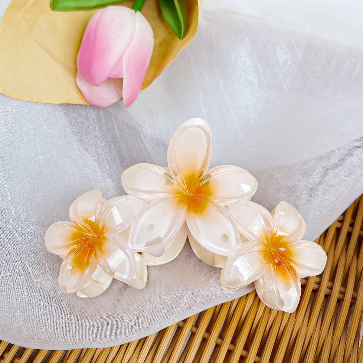 Little Trendy - Wholesale Hair Clip - Women's - Candy-colored flower hair claw beach vacation hair accessory2