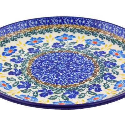 Polmedia Polish Pottery - Vente Assiette - Assiette à dessert 8" Thème Myosotis bleu0