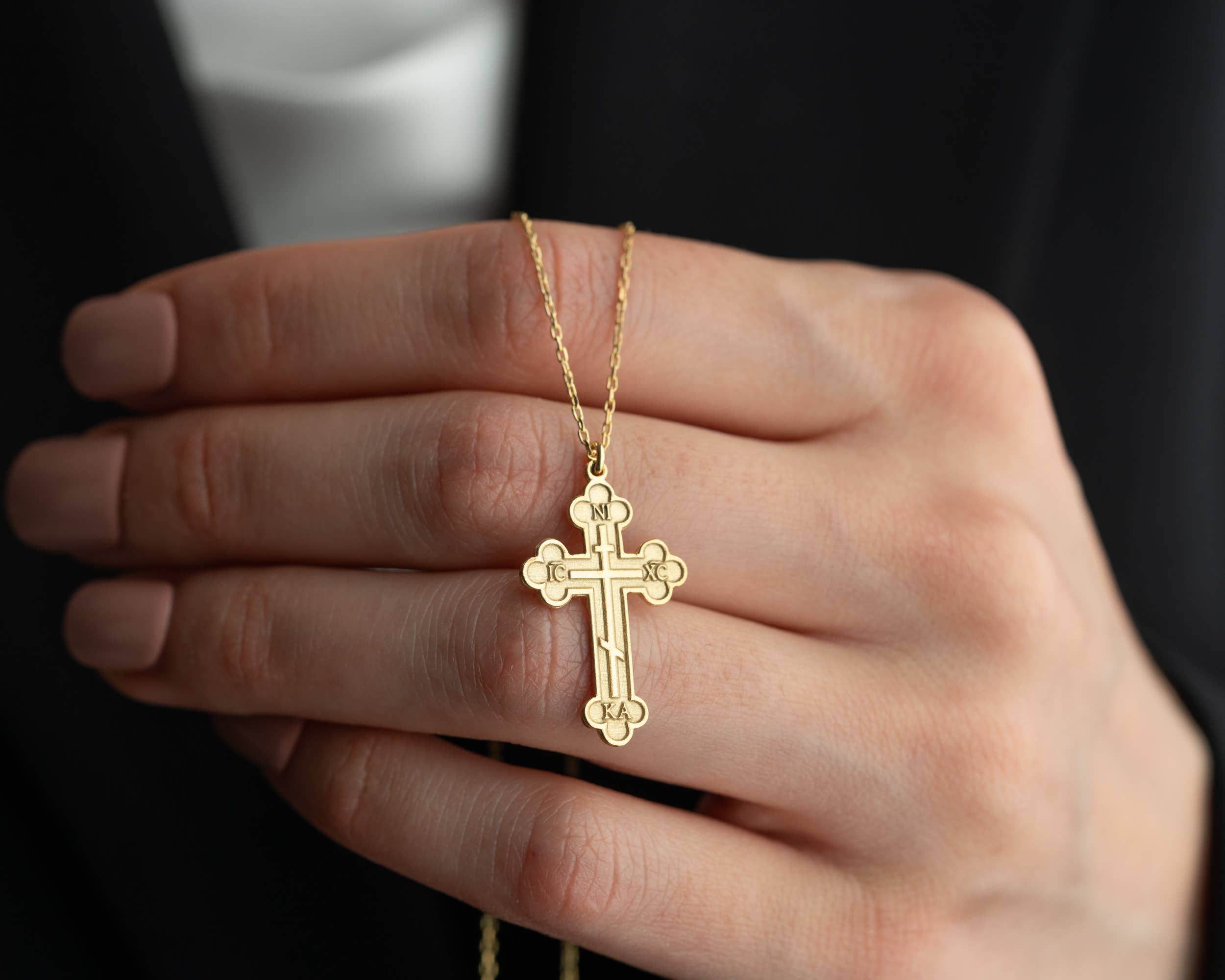 Tina Custom Jewelry - Wholesale Pendant/Charm Necklace - Orthodox Cross Necklace, Baptism Cross Necklace, IC XC NIKA