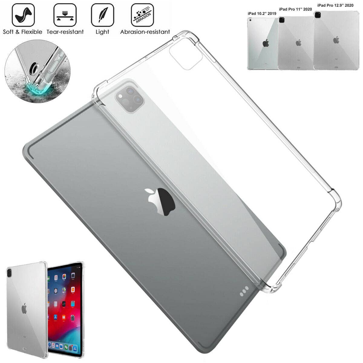 AICase - Wholesale Laptop/Tablet Case - Men's - iPad 10.2 Clear Case TPU Silicone Protective Case0