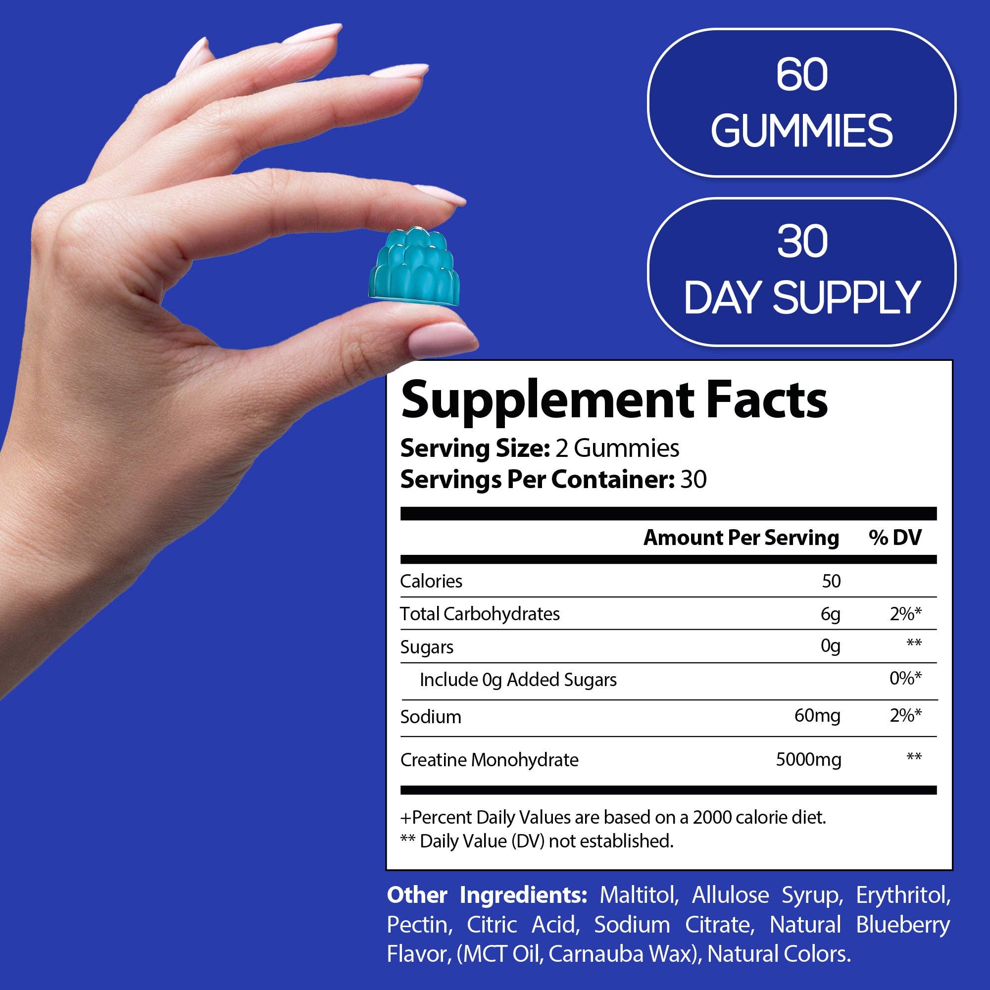 HARMONIFY - Vendita all'ingrosso Vitamine/integratori orali - HARMONIFY Gommose di Creatina Monoidrato 5000mg – Crescita Muscolare, Forza e Supporto al Recupero – Vegane, Senza Glutine, Non OGM – 60 Gommose3