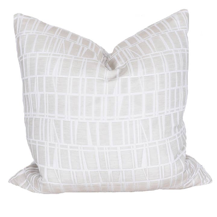 Feathers Patchwork Throw Pillow -20"x20"-Beige for wholesale by Xia Home Fashions & Manor Luxe