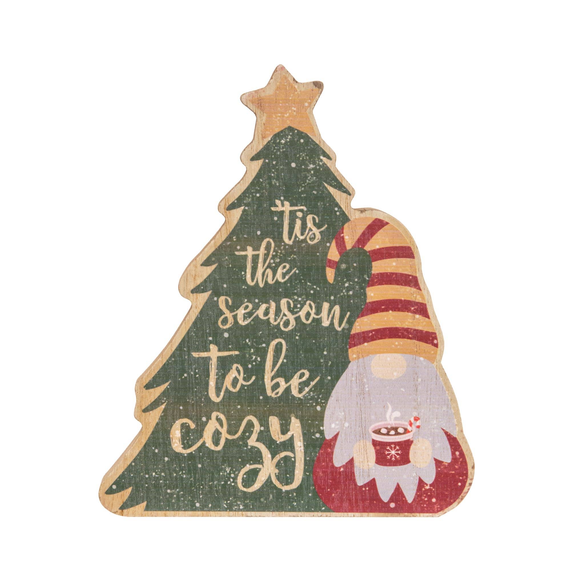 Col House Designs - Wholesale Christmas Decoration - Tis the Season Hot Cocoa Gnome & Tree Chunky Sitter0