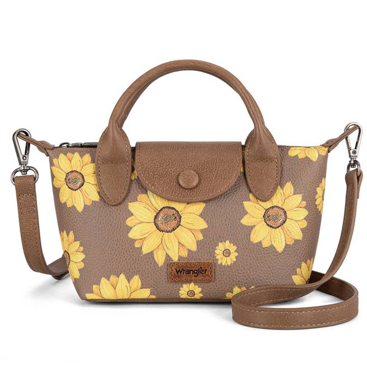 Cedar Hill Country Market - Wholesale Crossbody Bag - Women's - Sunflower Print Mini Top Handle Crossbody