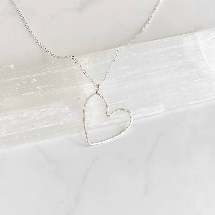 Bonnie Boardman Jewelry - Wholesale Pendant/Charm Necklace - Sideways Heart Necklace-sterling silver0