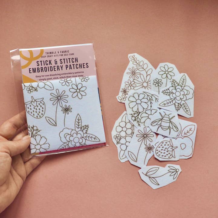 Patch per ricamo floreale in stick e punto per la vendita all'ingrosso da parte di Thimble and Fabric