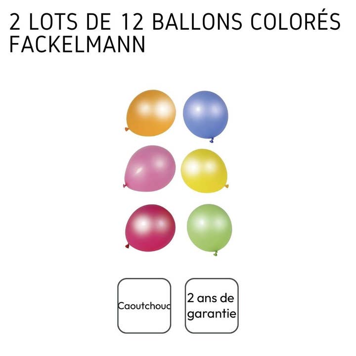 Fackelmann - Wholesale Balloon - 2 packs of 12 colorful balloons for birthday3