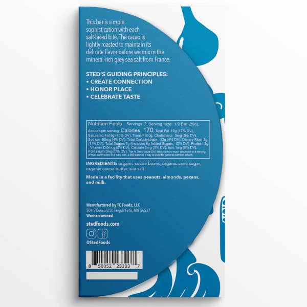 Sted Foods - Wholesale Chocolate Bar - French Grey Sea Salt2