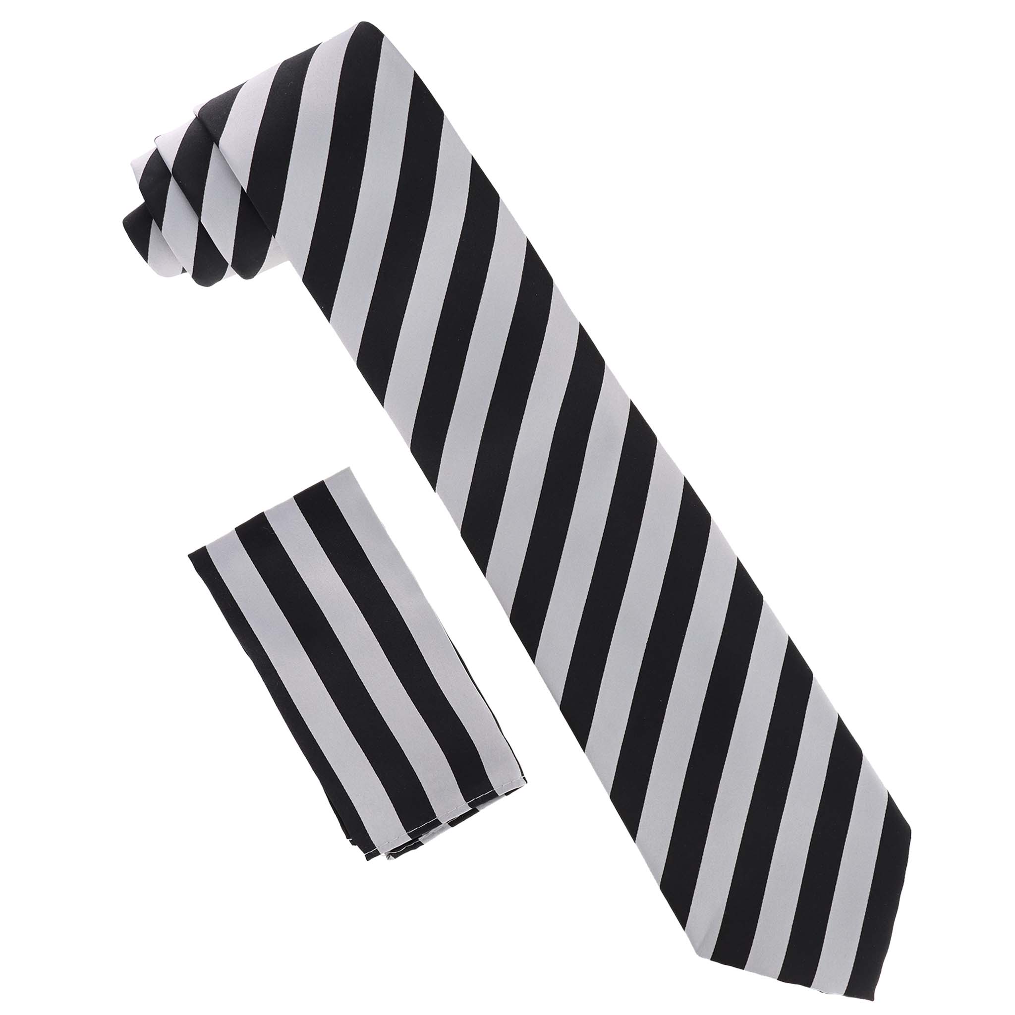 Dubal Brothers - Wholesale Necktie - Men's - Vittorio Farina Striped Necktie & Pocket Square by Classy Cufflinks1