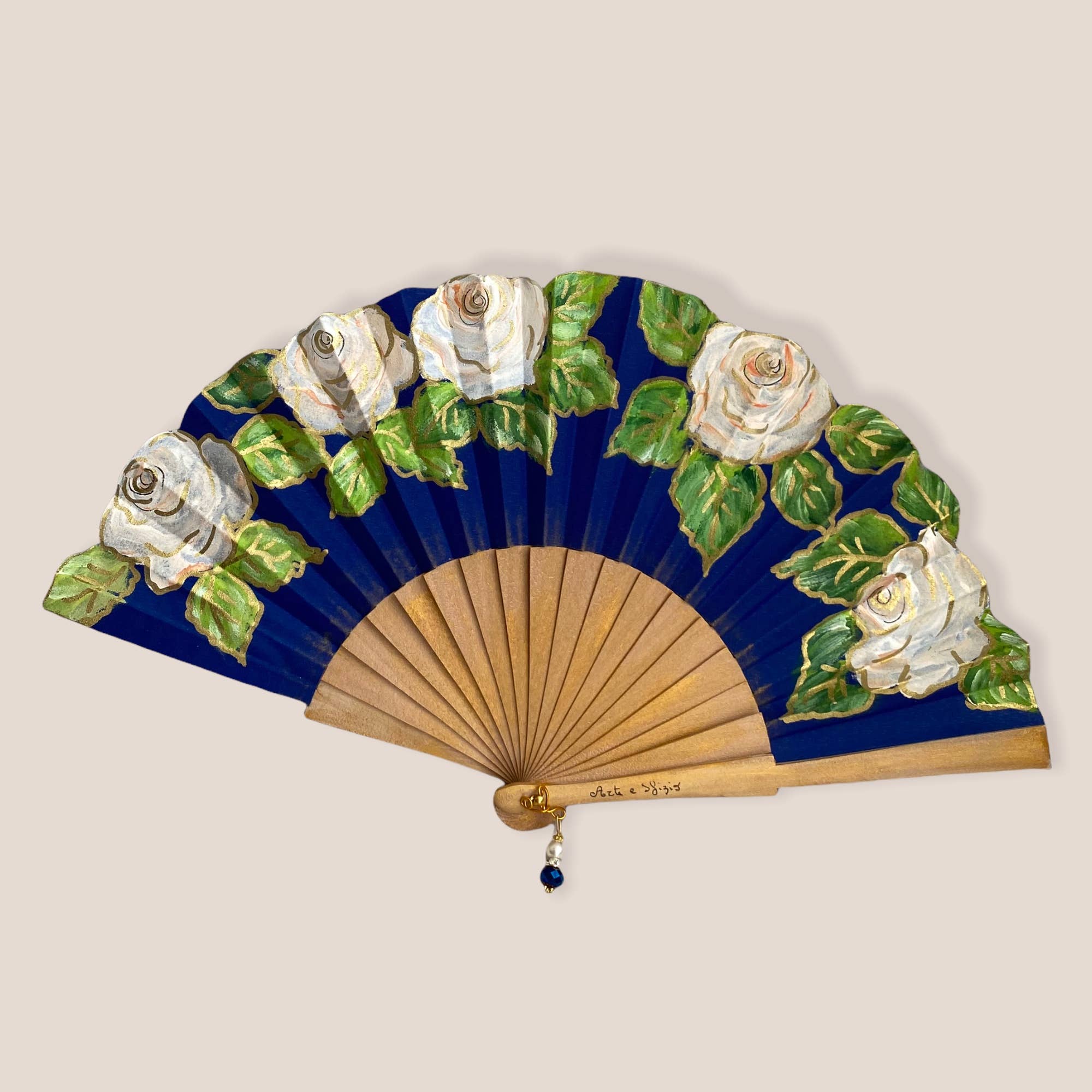 Arte e sfizio - Wholesale Handheld Folding Fan - Hand painted fans in fabric and wood5