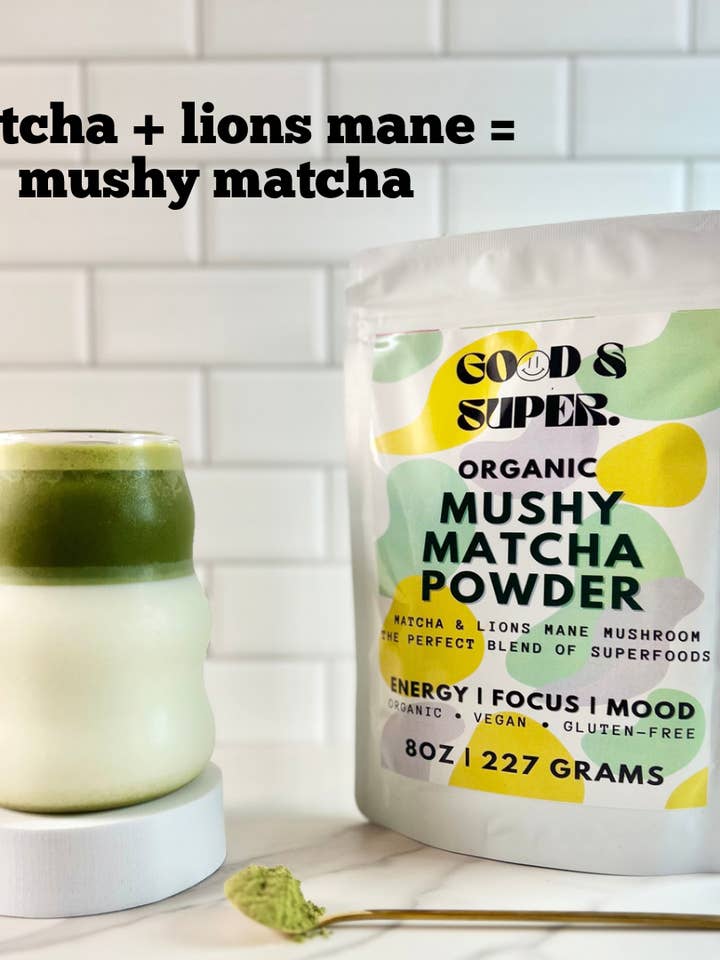 Organic Mushy Matcha Powder | Lions Mane Mushroom + Matcha for wholesale by Good & Super