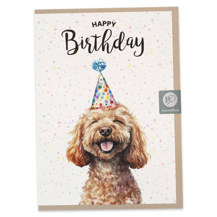 Cockerpoo Dog Birthday Card for wholesale by Postcard Prints