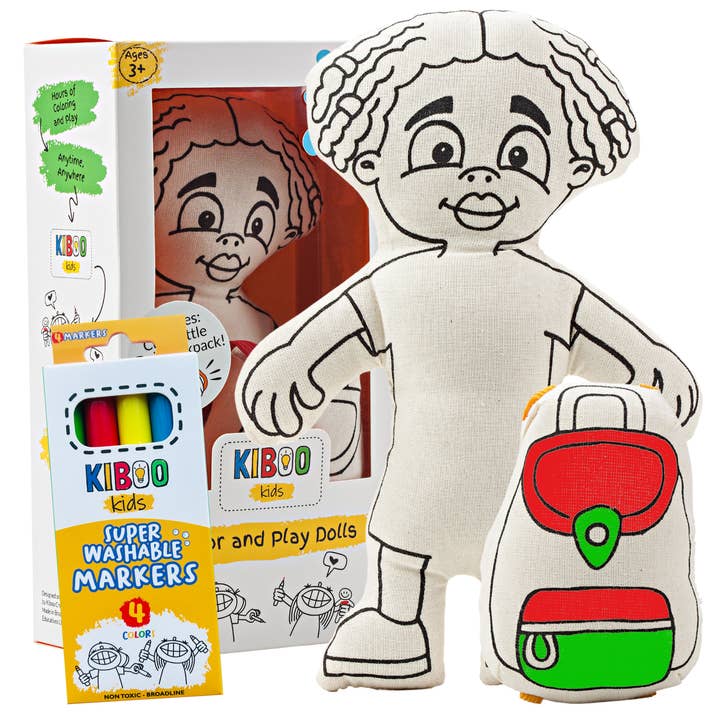 Pinta a Tua Própria Boneca - Cria-uma-Criança (Criança com Tranças) por atacado de Kiboo Kids