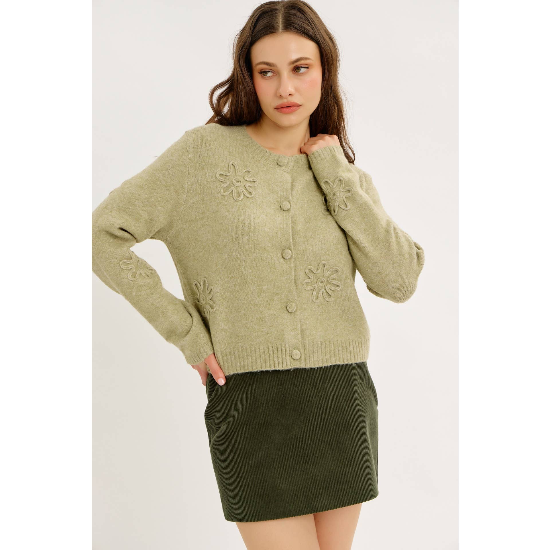 idem ditto – Engroshandel Cardigan - Dame – BOLERO CARDIGAN MED BLOMSTERMOTIV1