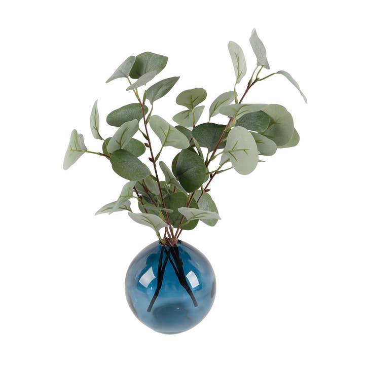 Feuille de dollar en argent dans un vase en verre pour la vente par Flora Bunda Inc