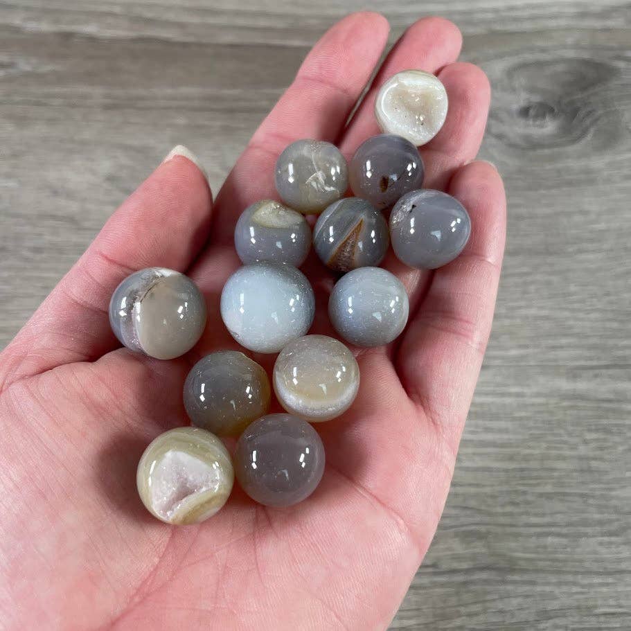 Keystone Crystals - Wholesale Spiritual Stone/Crystal - Botswana Agate Sphere about 16 mm Sold by the 9 oz Lot