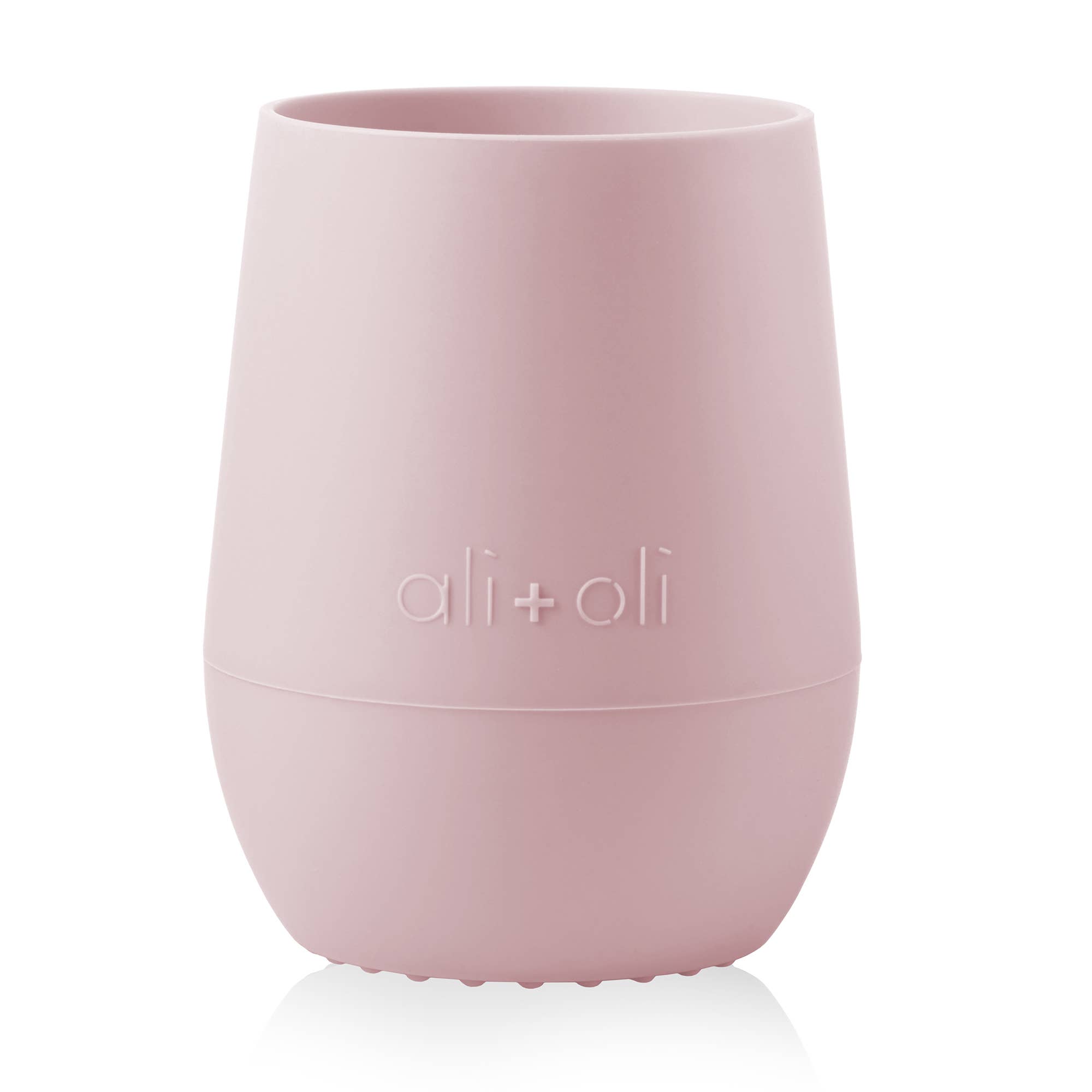 Ali+Oli - Vente Verre/tasse – enfant et bébé - Gobelet ouvert en silicone Bunny Face pour bébé et tout-petit (Misty Blush)1