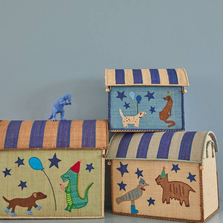 Raffia Storage House - Green - Party Animal Print for wholesale by RicebyRice
