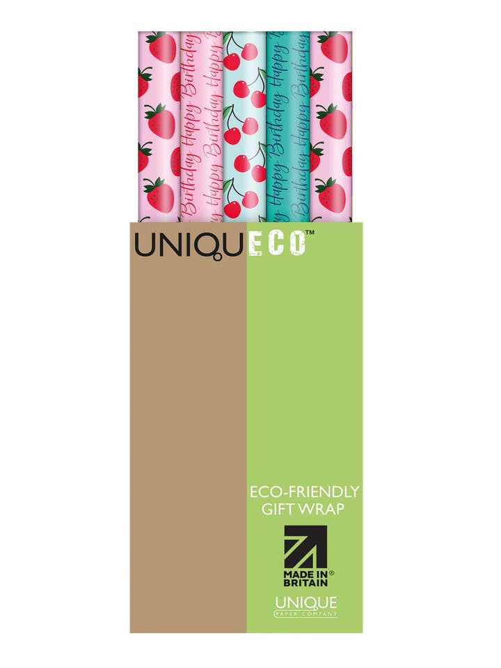 Eco-friendly wrapping paper FSC© Secret Garden (42 rolls) for wholesale by The Unique Paper Company