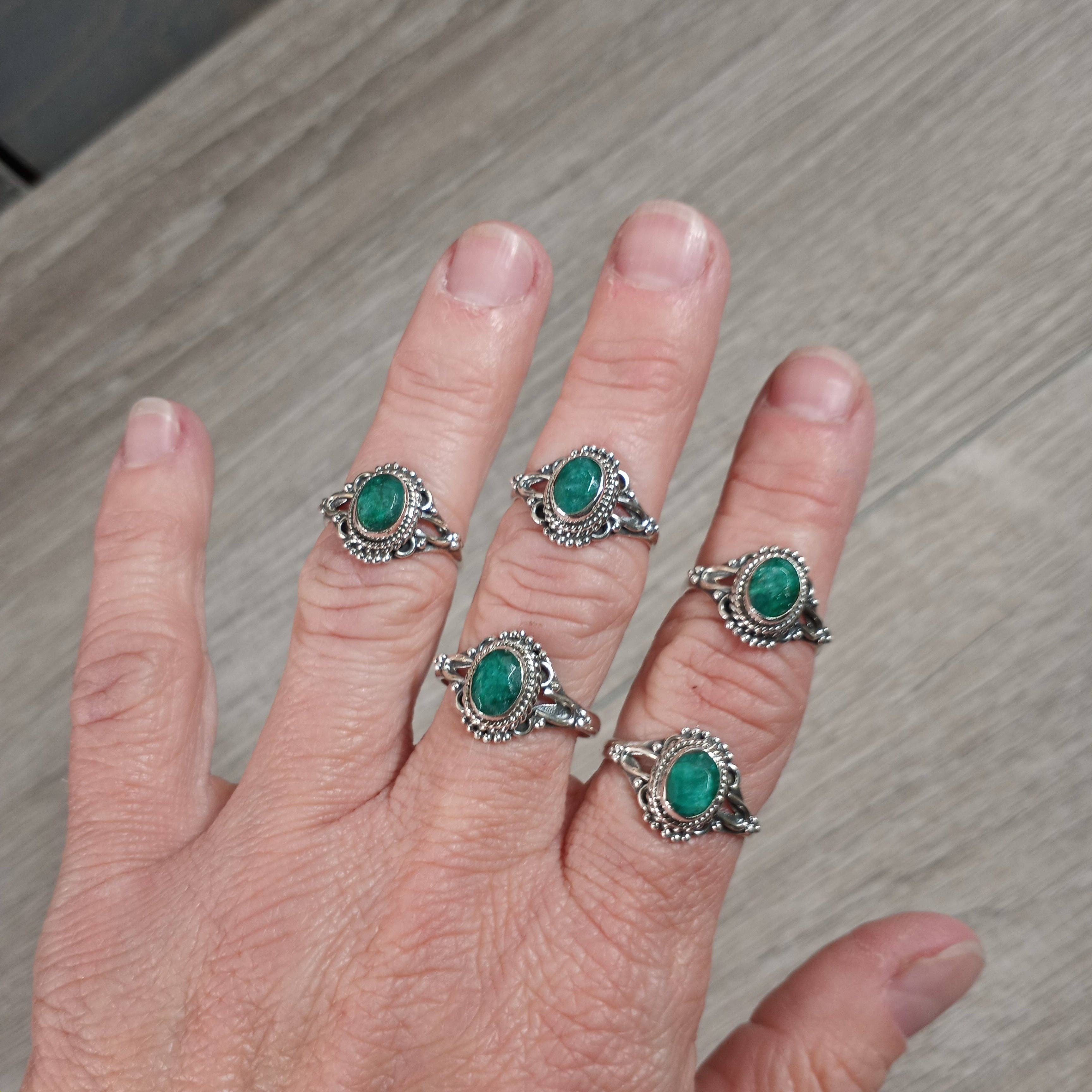 Keystone Crystals - Wholesale Cocktail/Statement Ring - Gemstone Ring Sterling Silver 925 Dainty Vintage4