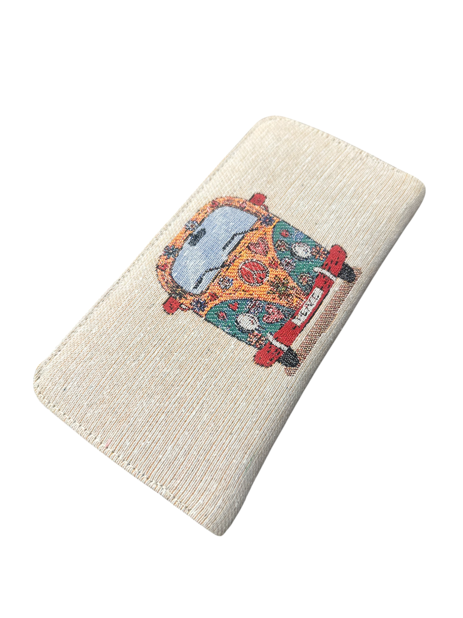 CRETE TRADING INC - Vente Portefeuille – femme - Portefeuille rigide motif voiture de paix tapisserie authentique1