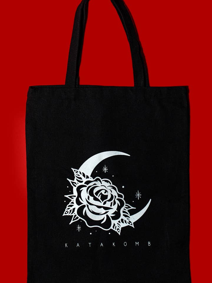 Moon Flower Tote Bag for wholesale by KATAKOMB