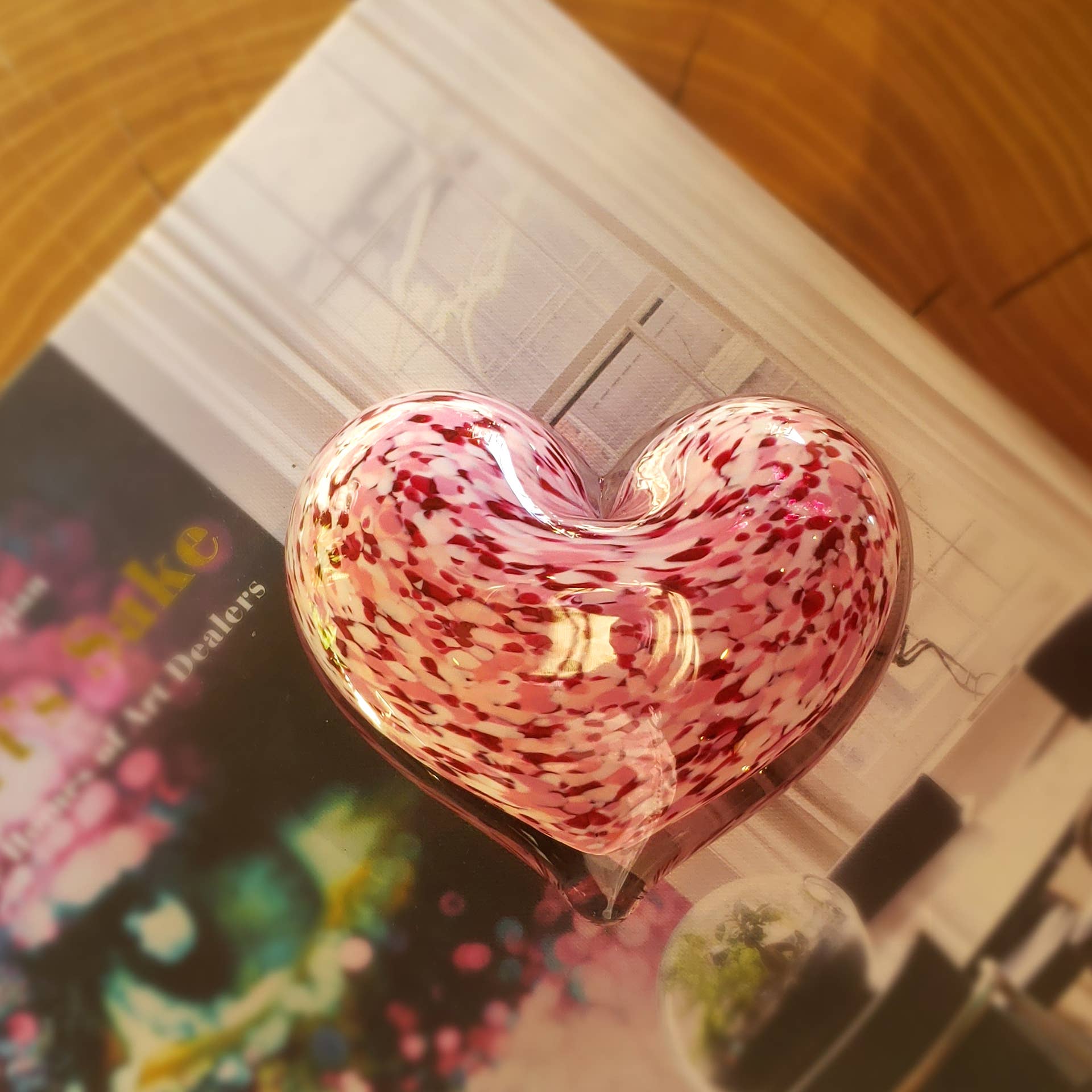 epiphany studios - Wholesale Paper Weight - Heart Paperweight - Wild Rose4