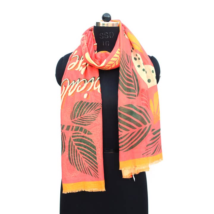 Tropical Paradise Scarf - Orange for wholesale by Vismaya - A Brand by Shivani LLC