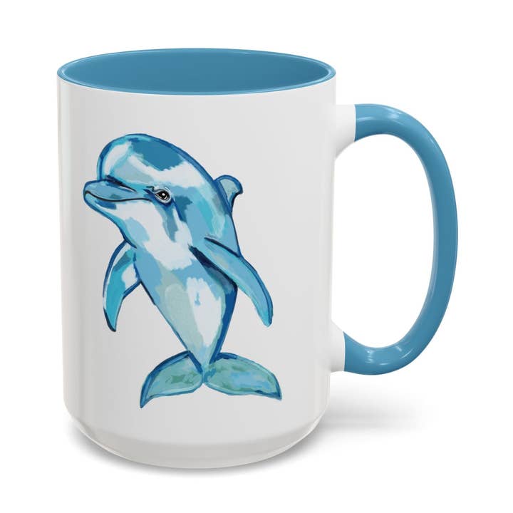 Delfin tofarvet keramikkrus for engroshandel hos Blue Cava