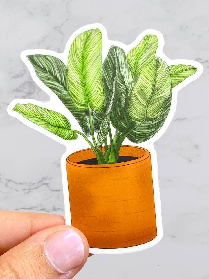 Autocollant plante en pot, vinyle imperméable pour la vente par Karen B Creations