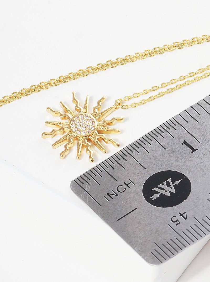 OHBOOBA DESIGN - Wholesale Pendant/Charm Necklace - Gold Cubic Sunburst Necklace5