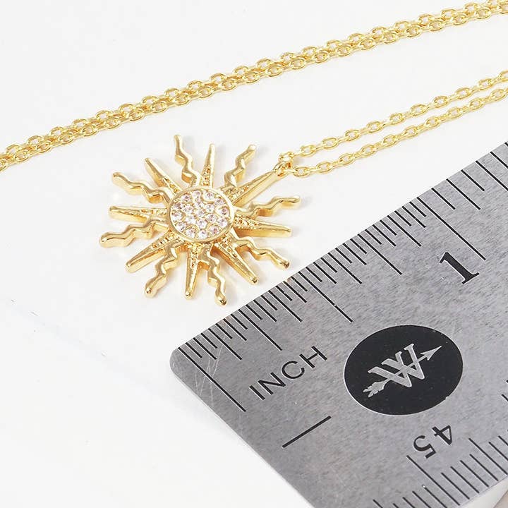 OHBOOBA DESIGN - Wholesale Pendant/Charm Necklace - Gold Cubic Sunburst Necklace5