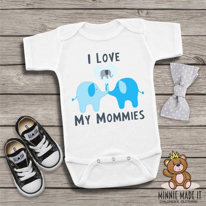 I Love My Mommies - blue for wholesale by Minnie Made It