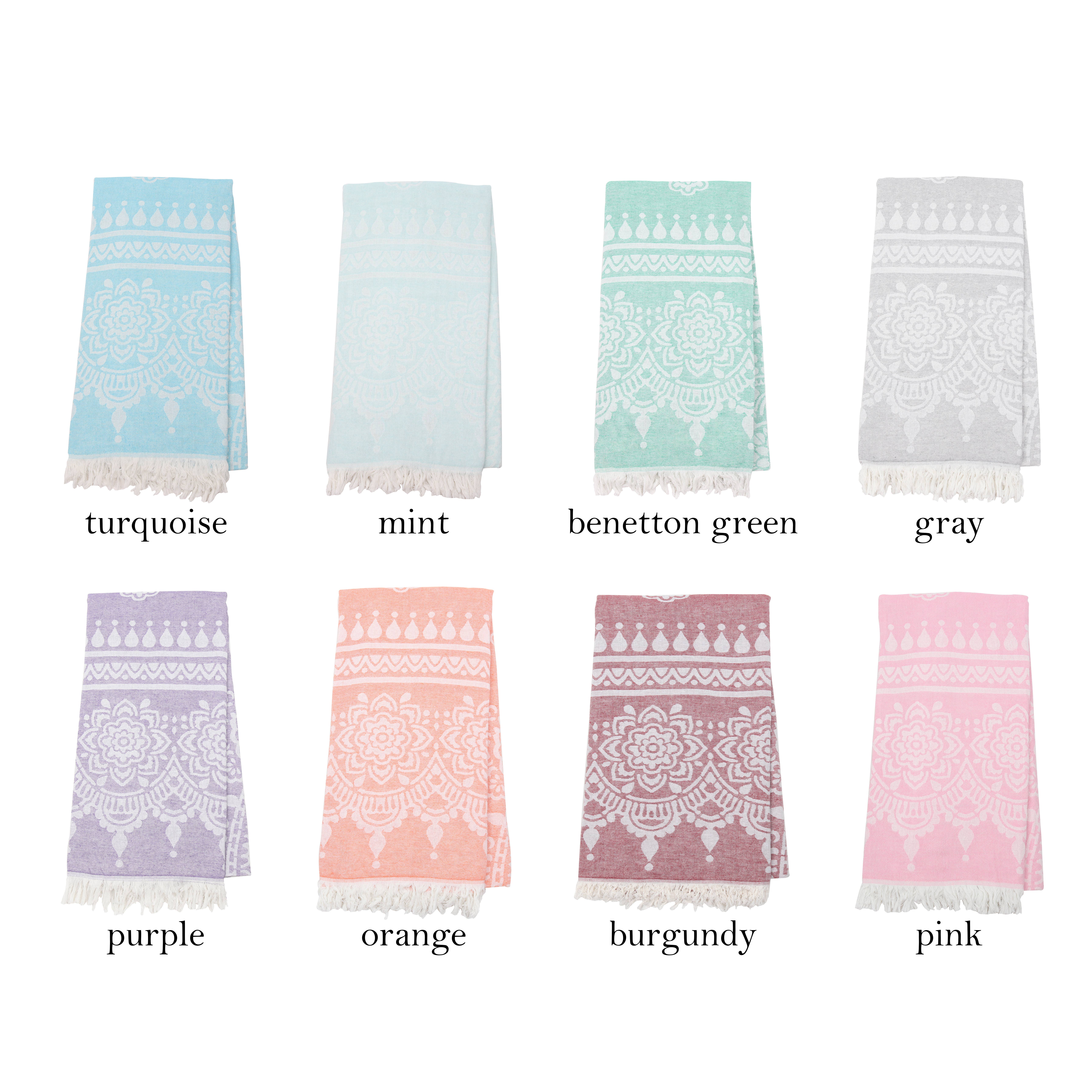The Loom Wholesale - Wholesale Beach Towel - Floral Motif Turkish Cotton Hammam Towels24