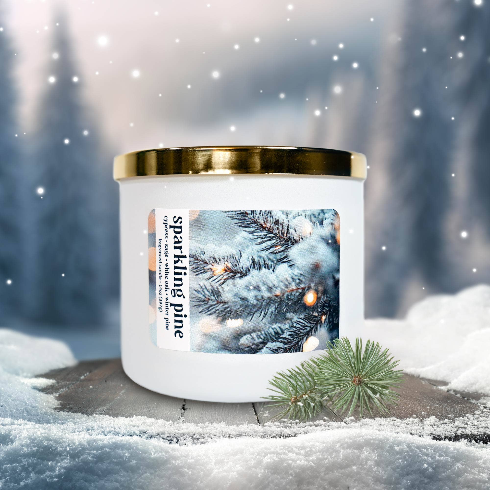 MVP Group International INC - Wholesale Jar/Filled Candle - Sparkling Pine 3-Wick Jar Candle, Soy Blend Wax, 14oz0