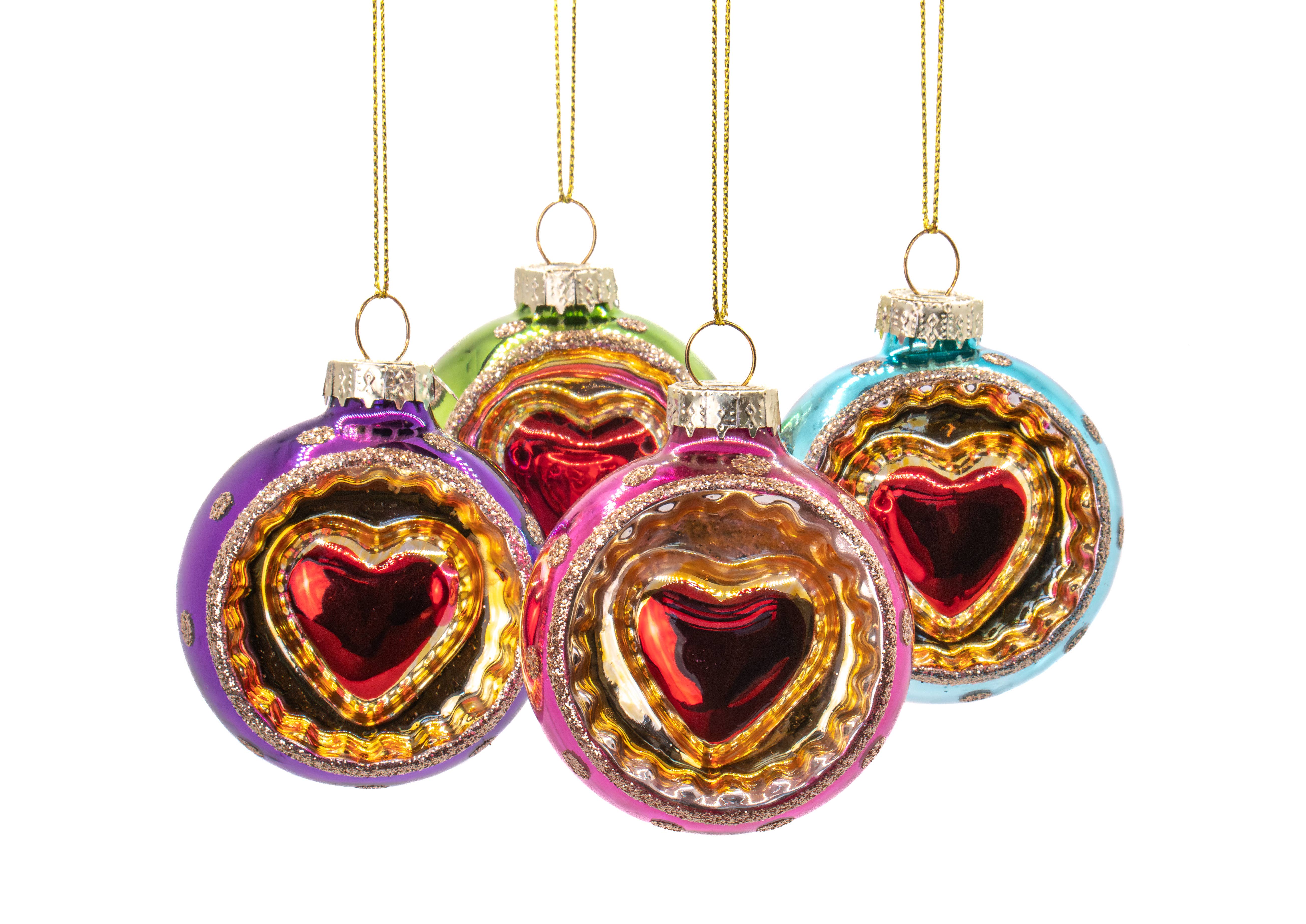Sass and Belle – wholesale Christmas decoration – Indented Heart Bauble - Assorted0